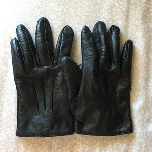 J. Crew Black leather riding gloves S